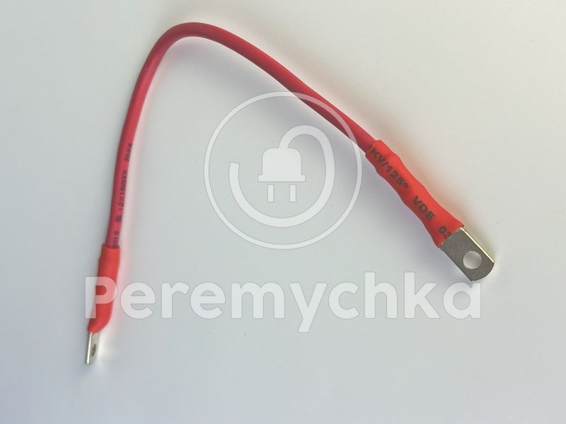 Перемичка для АКБ Переріз 10 кв.мм Червона, Довжина 20 см, Діаметр отвору 6 мм Cable10_pv3ngd фото