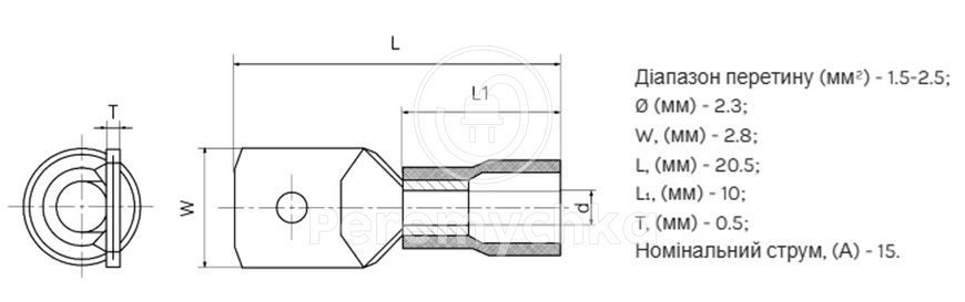 Роз'єм &ldquo;папа&rdquo; MDD 2-110(8) (1,5-2,5/2,8-0,8) синій TNS-ROZM-MDD-2/110(8) фото