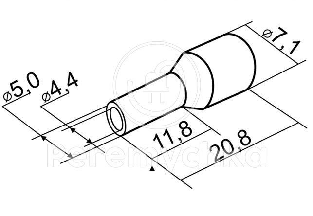 Наконечник втулковий з ізоляцією НТ 10-12 Чорний ASCO-VTUL-НТ-10/12_BLACK фото