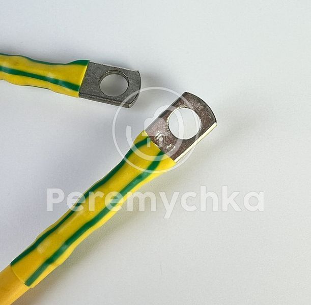 Перемичка для АКБ Переріз 16 кв.мм Жовто-зелена, Довжина 10 см, Діаметр отвору 6 мм Cable16-pv3_ngd фото